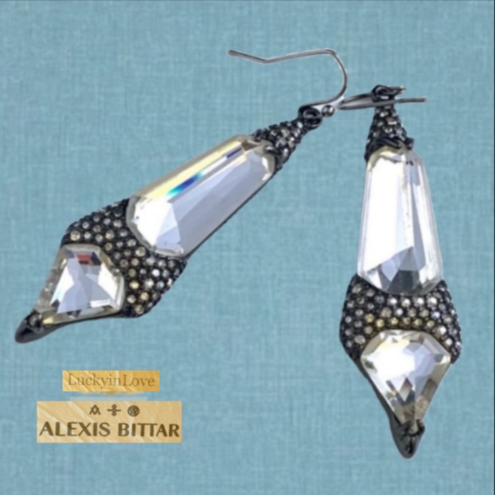ALEXIS BITTAR • Black Miss Havisham Crystal
Encrusted Spear Drop Earrings - Picture 3 of 14